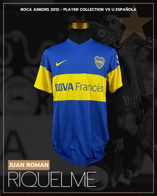 90   -  ROMÁN RIQUELME #10 | 2012 BOCA JUNIORS LIBERTADORES | GAME WORN vs U. ESPAÑOLA | SWAPPED | PLAYER COLLECTION