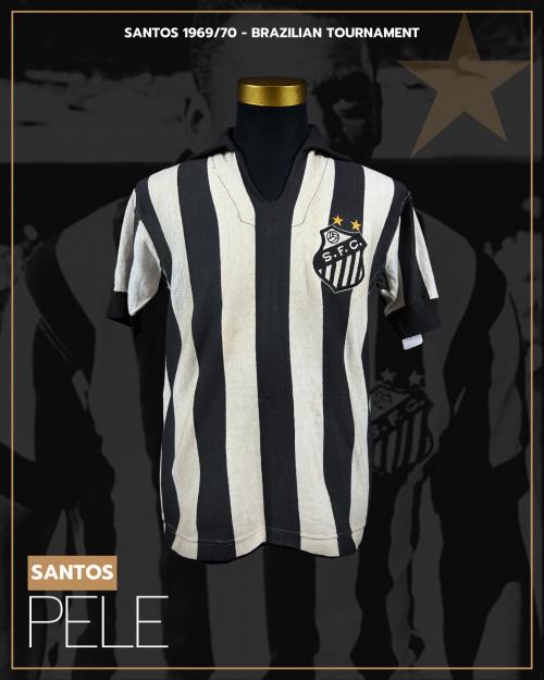 98   -  PELE #10 | SANTOS | 1969/70 Circa MATCH WORN | SIGNED MUSEUM PIECE | PROVENANCE
