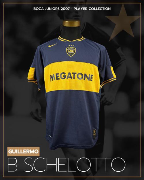 100   -  GUILLERMO BARROS SCHELOTTO #7 | 2007 BOCA JUNIORS | GAME WORN vs BOLIVAR | GIFTED | PLAYER COLLECTION