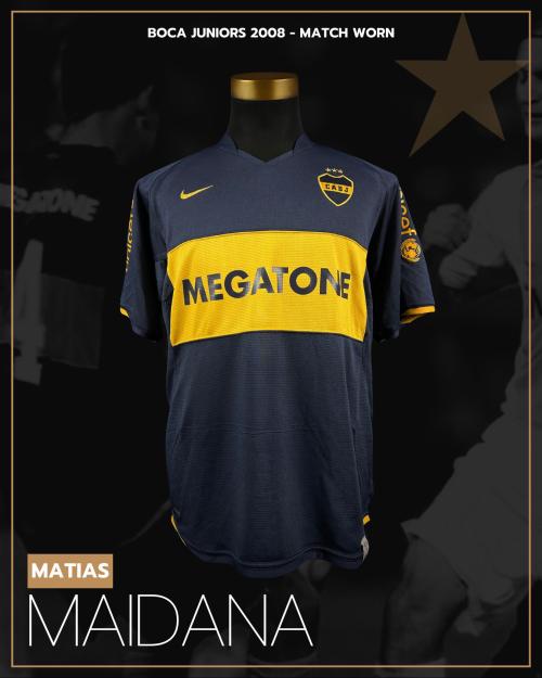 101   -  MATIAS MAIDANA #4 | 2008 BOCA JUNIORS FRIENDLY | GAME WORN VS RACING | SWAPPED | PLAYER PROVENANCE