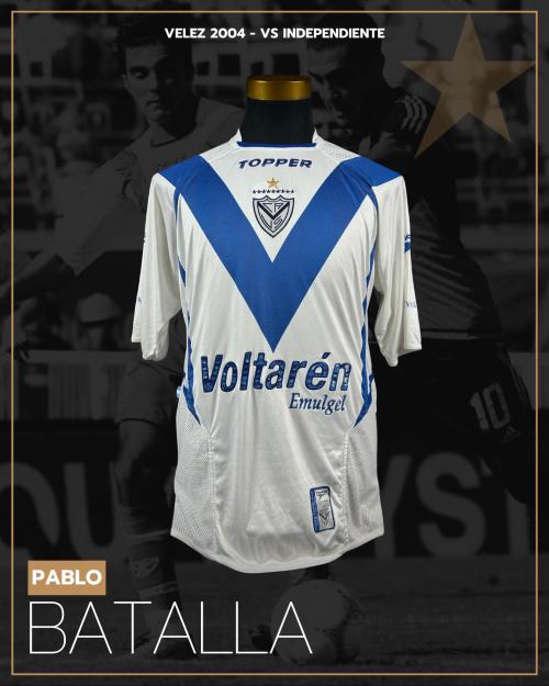 104   -  PABLO BATALLA #17 | 2004 VELEZ SARSFIELD | GAME WORN vs INDEPENDIENTE | SWAPPED | PLAYER COLLECTION