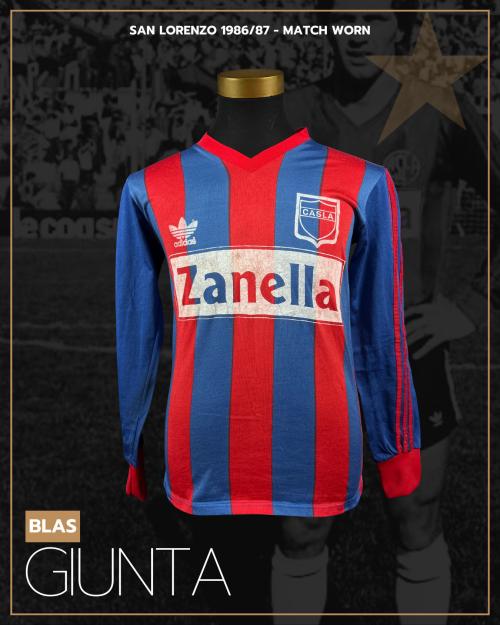 106   -  BLAS GIUNTA #5 | 1986 SAN LORENZO | GAME WORN vs BOCA JUNIORS | SWAPPED | PLAYER COLLECTION