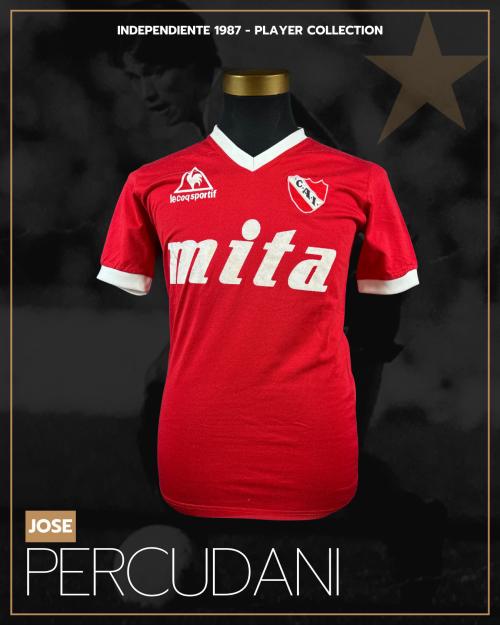 108   -  JOSÉ PERCUDANI #16 | 1987 INDEPENDIENTE | GAME WORN vs BOCA JUNIORS | SWAPPED | PLAYER COLLECTION