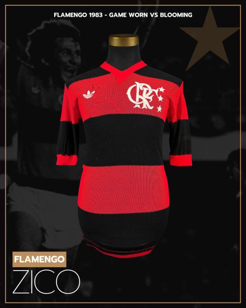 111   -  ZICO #10 | 1983 FLAMENGO LIBERTADORES | GAME WORN vs BLOOMING | SWAPPED | PLAYER COLLECTION
