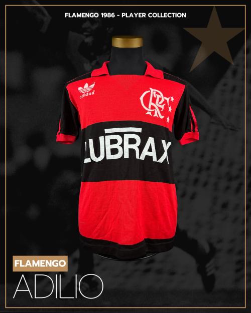 112   -  ADILIO #8 |1986 FLAMENGO | MATCH WORN | PLAYER COLLECTION