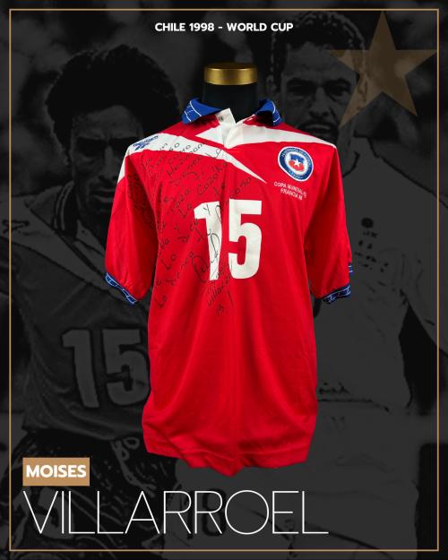 125   -  MOISES VILLARROEL #15 | 1998 CHILE WORLD CUP  | GAME WORN vs AUSTRIA| PLAYER COLLECTION