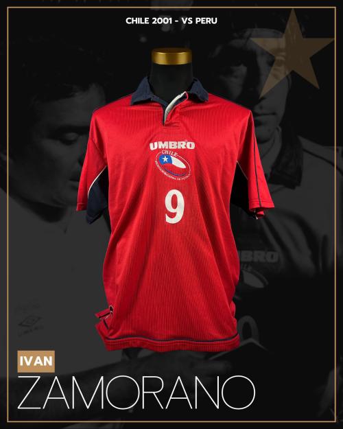 128   -  IVÁN ZAMORANO #9 | 2001 CHILE WCQ | FIRST HALF WORN vs PERÚ | PLAYER COLLECTION