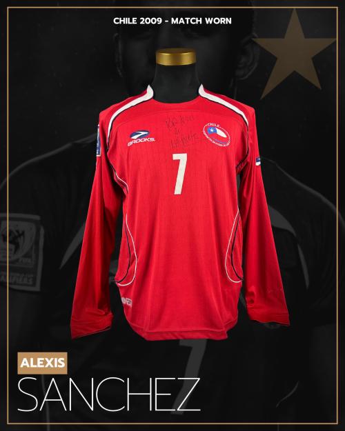 129   -  ALEXIS SANCHEZ #7 | 2007/09 CHILE WCQ| MATCH ISSUED  | SIGNED BY BIELSA