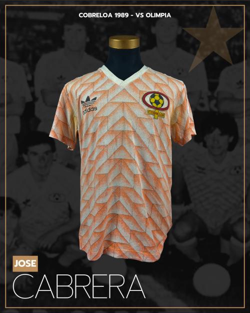 134   -  JOSÉ CABRERA #18 | 1989 COBRELOA LIBERTADORES | GAME WORN vs OLIMPIA | PLAYER COLLECTION