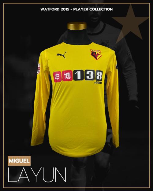 25   -  MIGUEL LAYÚN #7 | 2015 WATFORD | MATCH WORN | PLAYER PROVENANCE