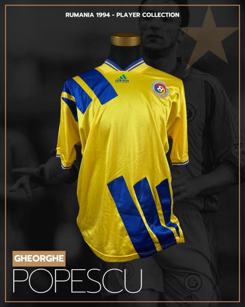 34   -  GHEORGHE POPESCU #6 | 1994 RUMANIA | GAME WORN vs BOLIVIA | SWAPPED | PLAYER COLLECTION