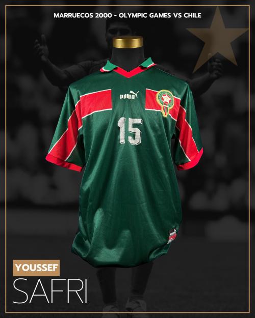 40   -  YOUSSEF SAFRI #15 | 2000 MAROCCO OLYMPIC GAMES | GAME WORN vs CHILE | SWAPPED | PLAYER COLLECTION