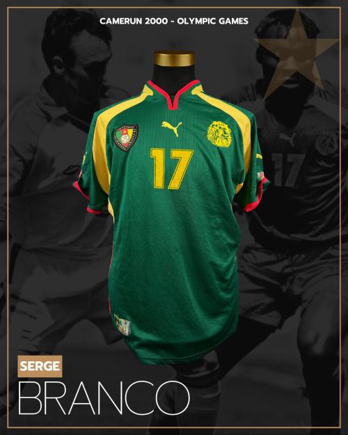 41   -  SERGE BRANCO #17 | 2000 CAMEROON OLYMPIC GAMES | GAME WORN vs CHILE | SWAPPED | PLAYER COLLECTION