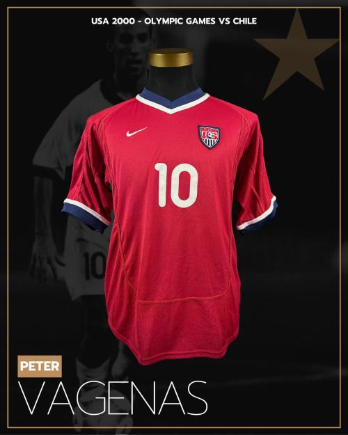 42   -  PETE VAGENAS #10 | 2000 USA OLYMPIC GAMES | GAME WORN vs CHILE | SWAPPED | PLAYER COLLECTION