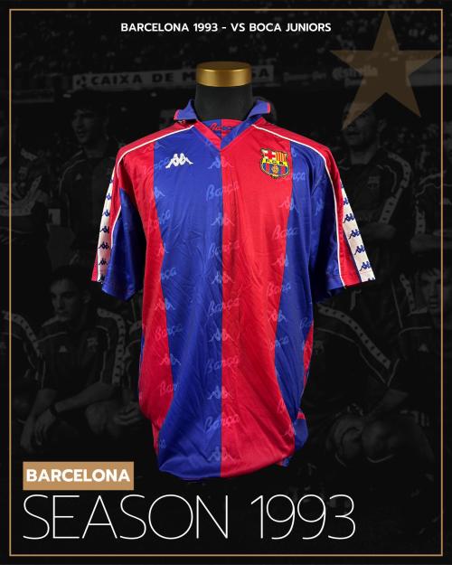 44   -  BARCELONA #12 | 1993 | GAME WORN vs BOCA JUNIORS | SWAPPED | PLAYER COLLECTION
