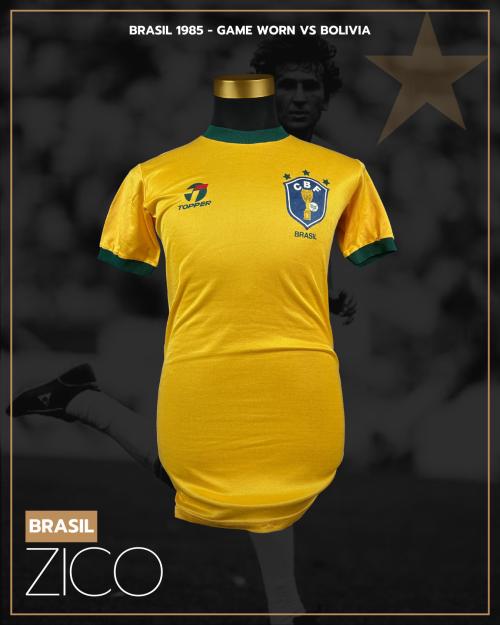 59   -  ZICO #10 | 1985 BRASIL WCQ | GAME WORN vs BOLIVIA | SWAPPED | PLAYER COLLECTION