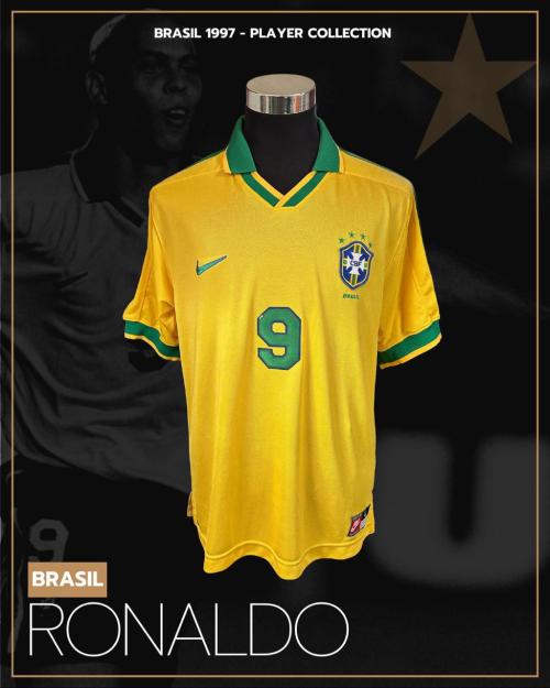 61   -  RONALDO #9 | 1997 BRAZIL FRIENDLY | GAME WORN vs CHILE | SWAPPED | PLAYER COLLECTION | MUSEUM PIECE