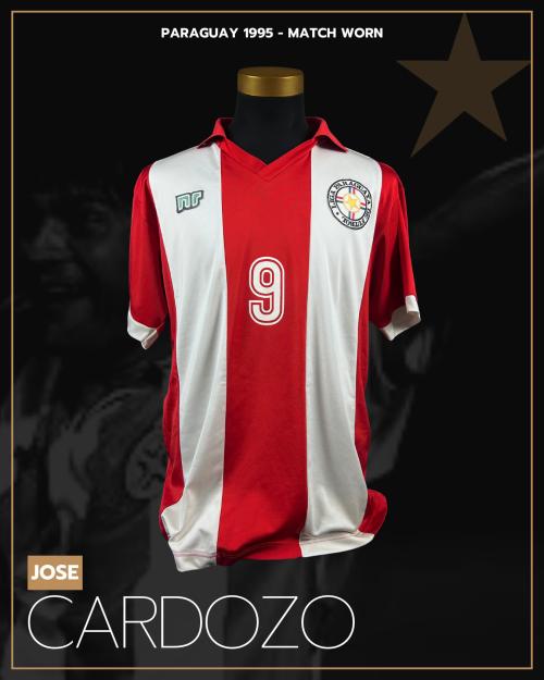 70   -  JOSE SATURNINO CARDOZO #9 | 1995 PARAGUAY | GAME WORN vs BOLIVIA | PLAYER COLLECTION