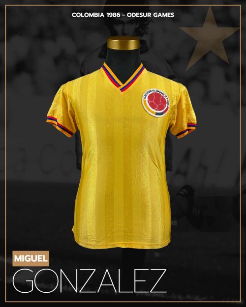 76   -  MIGUEL GONZALEZ #2 | 1986 COLOMBIA ODESUR GAMES | GAME WORN vs URUGUAY | SWAPPED | PLAYER COLLECTION