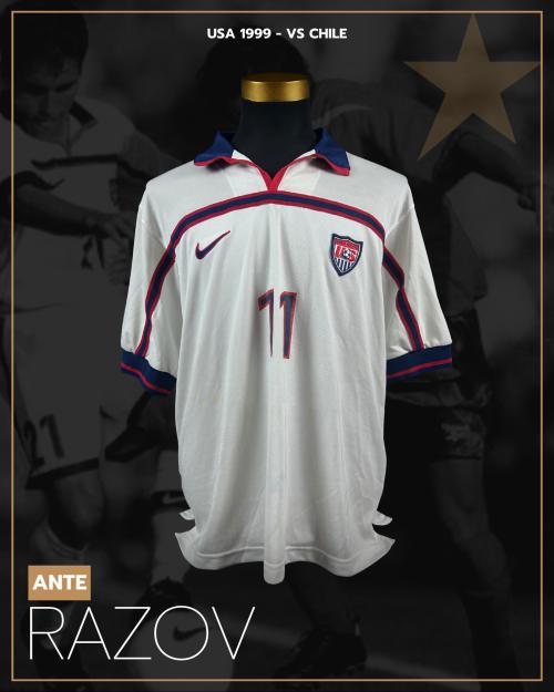 90   -  ANTE RAZOV #11 | 1999 USA | GAME WORN vs CHILE | SWAPPED | PLAYER PROVENANCE