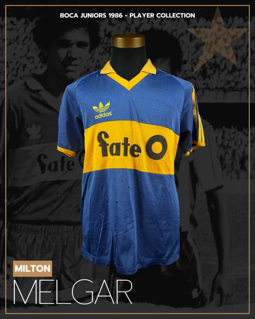 96   -  MILTON MELGAR #14 | 1986 BOCA JUNIORS | MATCH WORN | PLAYER COLLECTION