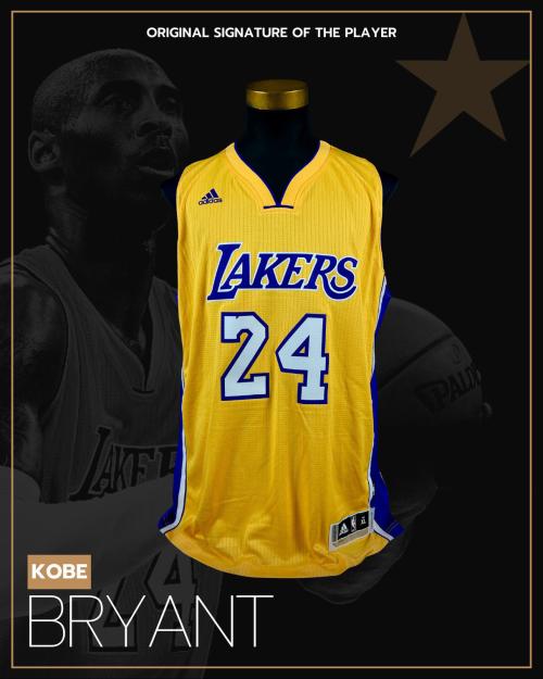 1   -  KOBE BRYANT #24 | HAND SIGNED | PANINI AUTHENTIC  | 2014 ADIDAS AUTHENTIC  GOLD L.A LAKERS SWINGMAN  JERSEY