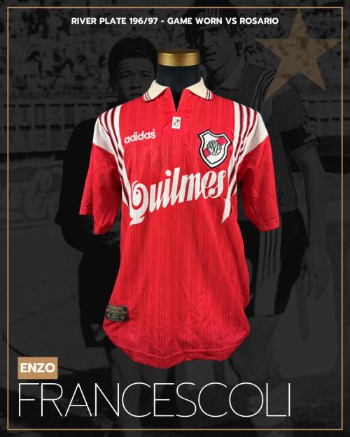 105   -  ENZO FRANCESCOLI #9| 1996/97 RIVER PLATE | MATCH WORN | PLAYER COLLECTION | SIGNED