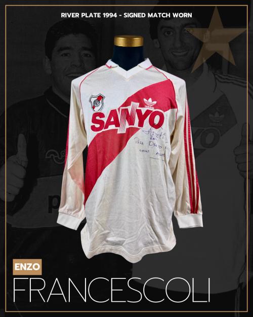106   -  ENZO FRANCESCOLI #9 | 1994 RIVER PLATE | MATCH WORN | SIGNED