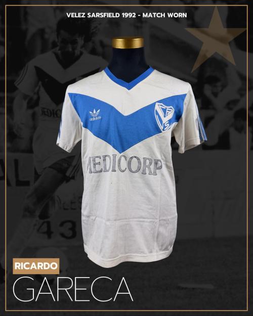 107   -  RICARDO GARECA #9 | 1992 VELEZ SARSFIELD | MATCH WORN