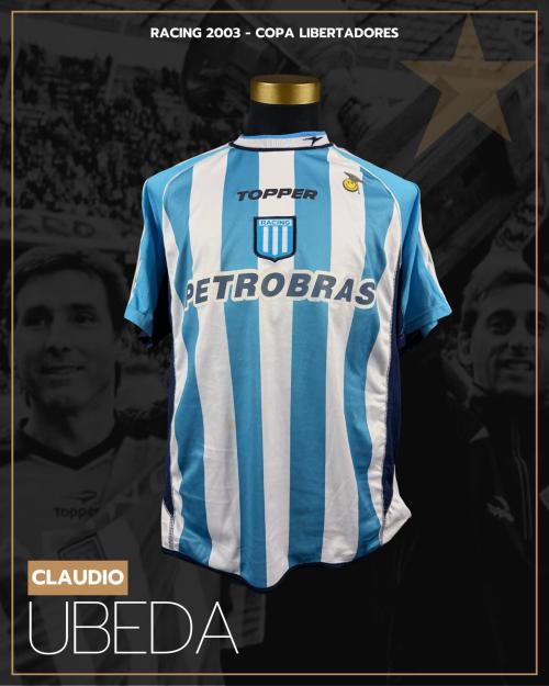 108   -  CLAUDIO ÚBEDA #6 | 2003 RACING LIBERTADORES | GAME WORN vs UNIVERSITARIO | ONLY 1 GAME | PLAYER COLLECTION
