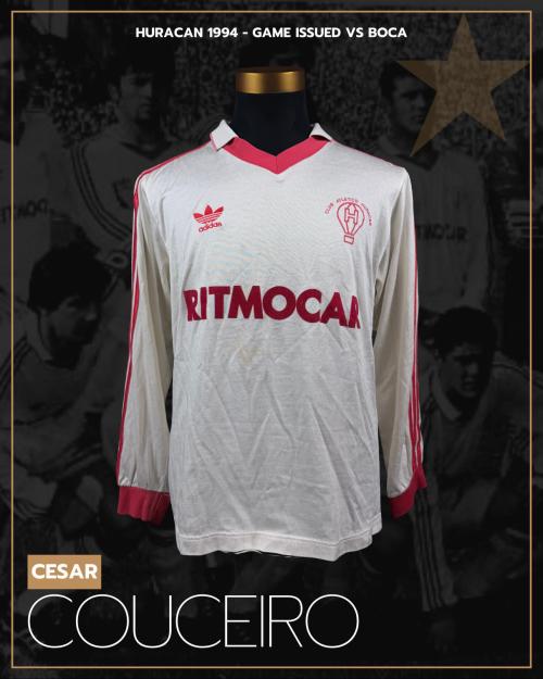 110   -  CÉSAR COUCEIRO #6 | 1994 HURACÁN CLAUSURA | GAME ISSUED vs BOCA JUNIORS | SWAPPED | PLAYER COLLECTION