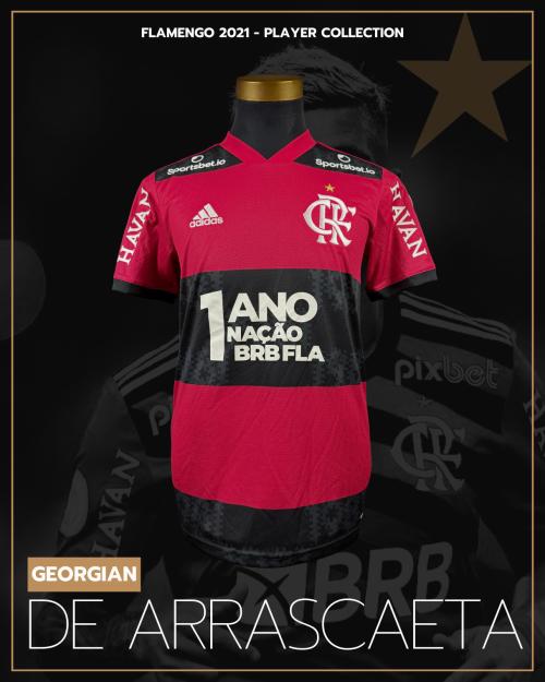 118   -  GIORGIAN DE ARRASCAETA #14 | 2021 FLAMENGO LIBERTADORES  | GAME WORN vs DEFENSA Y JUSTICIA | SWAPPED | PLAYER COLLECTION
