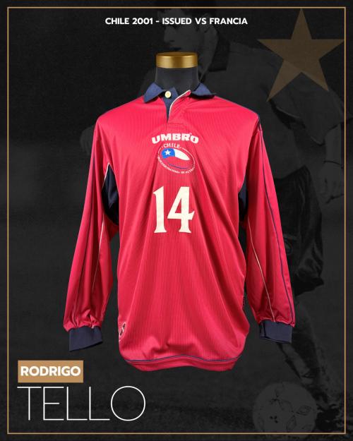 125   -  RODRIGO TELLO #14 | 2001 CHILE | GAME ISSUED vs FRANCE | IVAN ZAMORANO FAREWELL