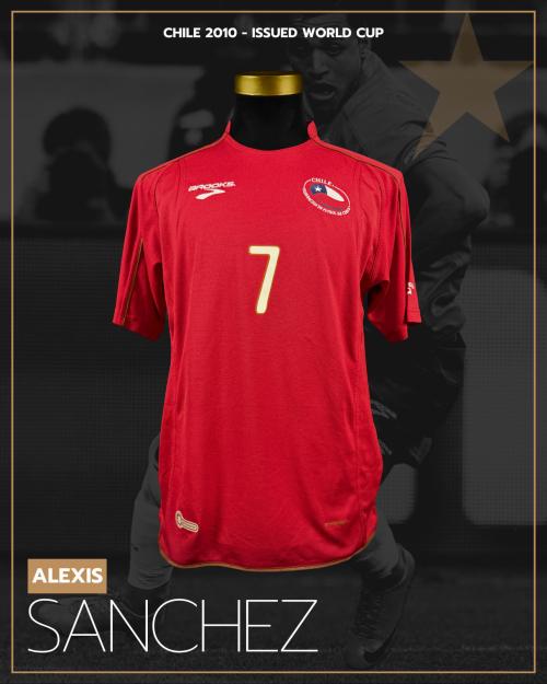 128   -  ALEXIS SANCHEZ #7 | 2010 CHILE WORLD CUP | GAME ISSUED vs HONDURAS | KITMAN COLLECTION