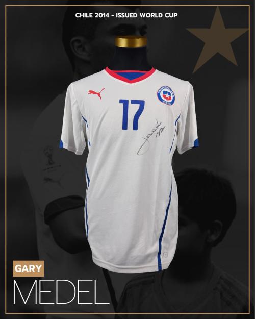 133   -  GARY MEDEL #17 | 2014 CHILE WORLD CUP | GAME ISSUED vs SPAIN | KITMAN COLLECTION | SIGNED