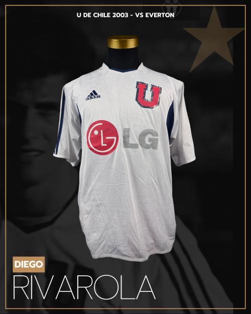 142   -  DIEGO RIVAROLA  #11 | 2003 U DE CHILE COPA GATO | GAME WORN vs EVERTON | SWAPPED | PLAYER COLLECTION