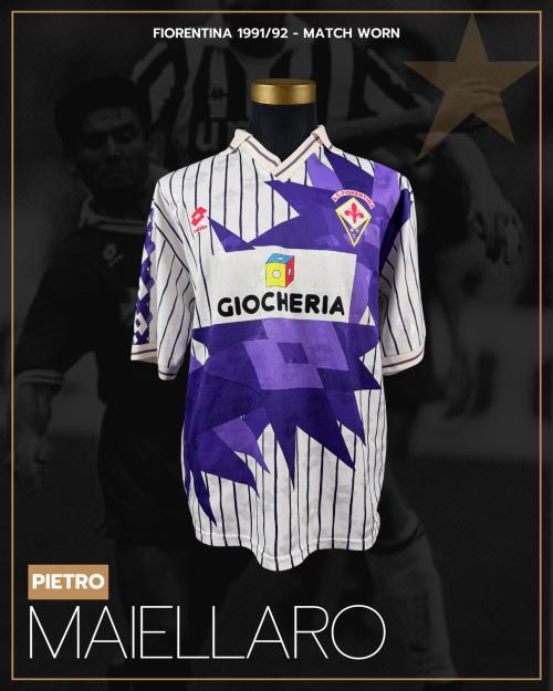 15   -  PIETRO MAIELLARO #10 | 1991/92 FIORENTINA | GAME WORN vs BOCA | PLAYER PROVENANCE