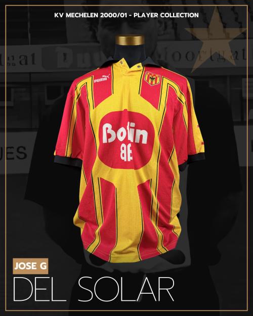 16   -  JOSÉ GUILLERMO DEL SOLAR #14 | 2000/01 KV MECHELEN | MATCH WORN | PLAYER COLLECTION