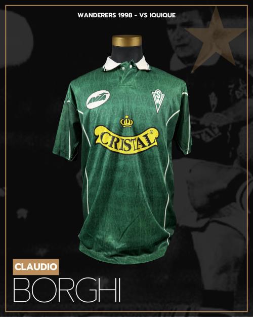 174   -  CLAUDIO BORGHI  #8 | 1998 WANDERERS | GAME WORN vs IQUIQUE | PLAYER COLLECTION