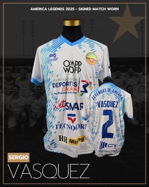 179   -  SERGIO VASQUEZ #2 | 2025 AMERICA LEGENDS  | GAME WORN vs COBRELOA LEGENDS | SIGNED | CHARITY