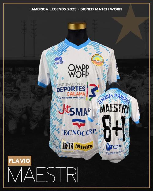 183   -  FLAVIO MAESTRI #1+8 | 2025 AMERICA LEGENDS  | GAME WORN vs COBRELOA LEGENDS | SIGNED | CHARITY