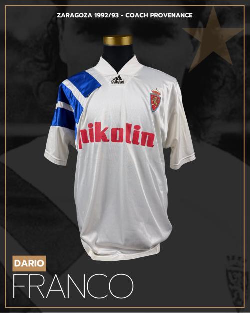 23   -  DARIO FRANCO #5 | 1992/93 ZARAGOZA | MATCH WORN | COACH PROVENANCE