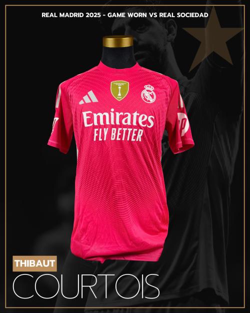 31   -  THIBAUT COURTOIS #1 |  2025 REAL MADRID | GAME WORN vs REAL SOCIEDAD | UNWASHED | PHOTOMATCHED