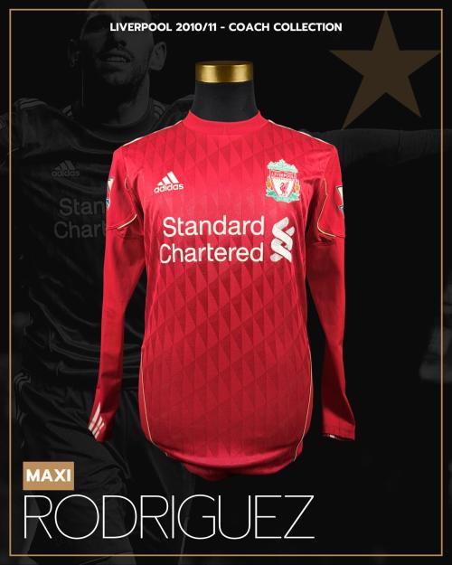 33   -  MAXI RODRIGUEZ #17 | 2010/11 LIVERPOOL | MATCH WORN | UNWASHED | COACH COLLECTION