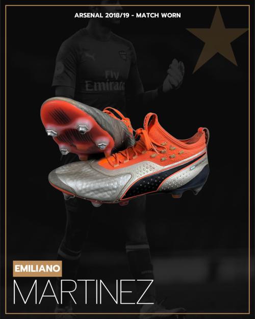 36   -  EMILIANO MARTINEZ ##26 | 2018/19 ARSENAL MATCH WORN BOOTS