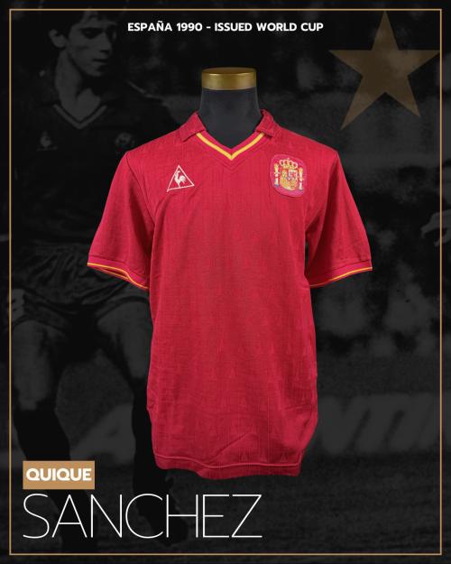 39   -  QUIQUE SANCHEZ #8 | 1990 SPAIN WORLD CUP  | GAME ISSUED vs URUGUAY | PROVENANCE
