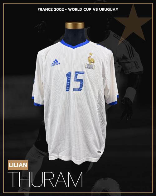 41   -  LILIAM THURAM #15  | 2002 FRANCE WORLD CUP | GAME WORN vs URUGUAY | SWAPPED | PLAYER COLLECTION