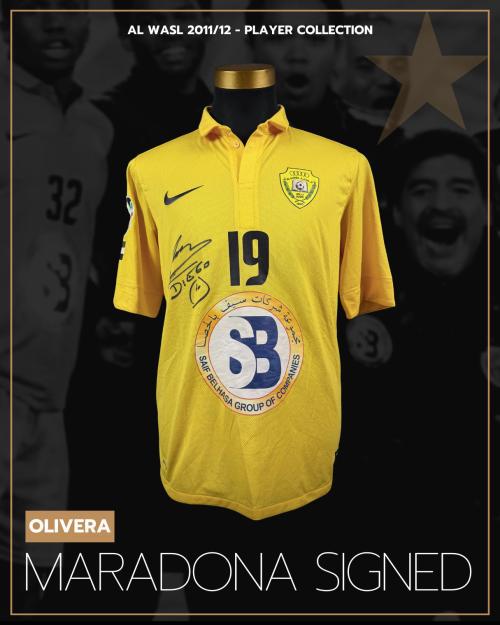 49   -  JUAN MANUEL OLIVERA #19 | 2011/12 AL WASL | SIGNED BY COACH DIEGO MARADONA | PLAYER COLLECTION