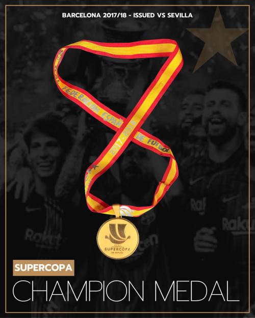 51   -  BARCELONA | 2017/18  PLAYER MEDAL SUPERCUP| ISSUED vs REAL SEVILLA