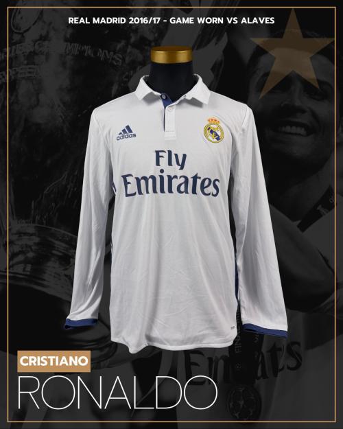 59   -  CRISTIANO RONALDO #7 | 2016/17 REAL MADRID | GAME WORN vs ALAVÉS | SWAPPED | COACH PROVENANCE